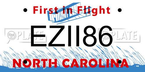 EZII86 North Carolina License Plate