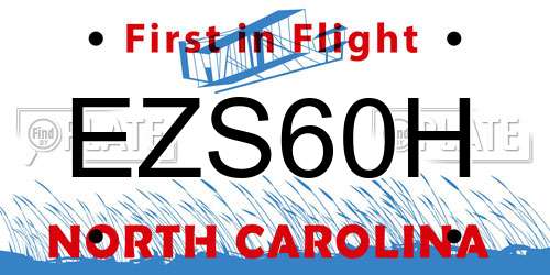 EZS60H North Carolina License Plate