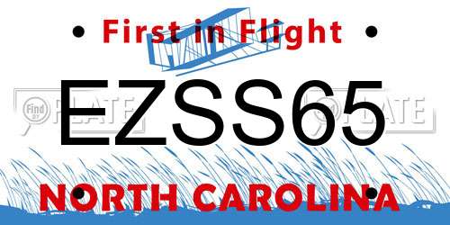 EZSS65 North Carolina License Plate