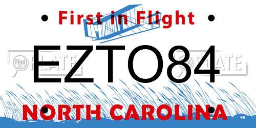 EZTO84 North Carolina License Plate