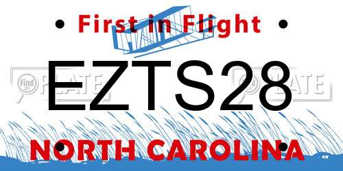 EZTS28 North Carolina License Plate