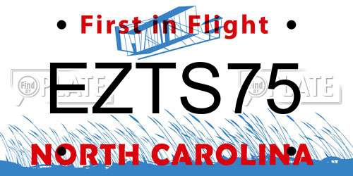 EZTS75 North Carolina License Plate