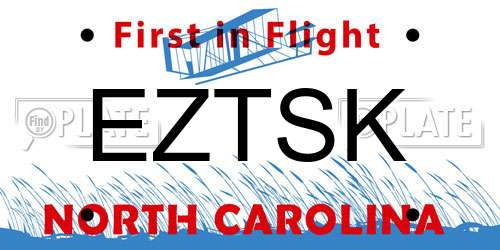 EZTSK North Carolina License Plate