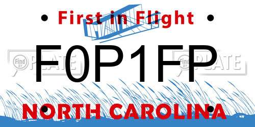 F0P1FP North Carolina License Plate
