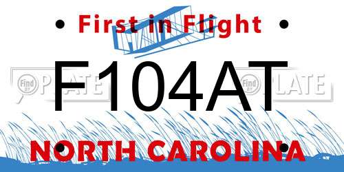 F104AT North Carolina License Plate