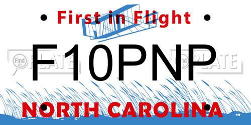 F10PNP North Carolina License Plate