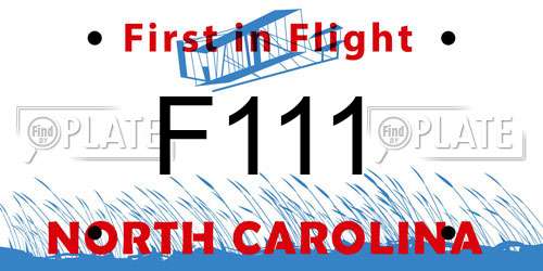 F111 North Carolina License Plate