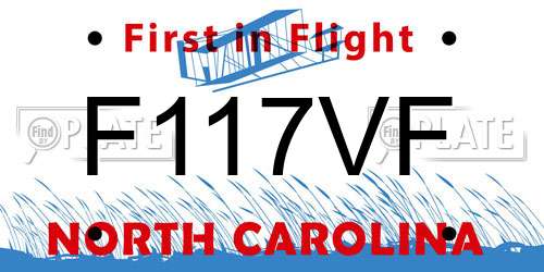 F117VF North Carolina License Plate