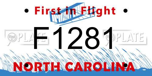 F1281 North Carolina License Plate