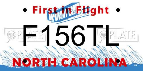 F156TL North Carolina License Plate