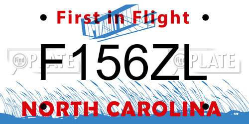 F156ZL North Carolina License Plate