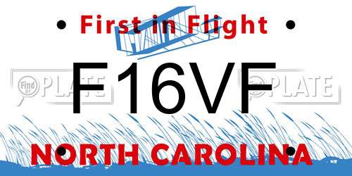 F16VF North Carolina License Plate