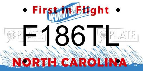 F186TL North Carolina License Plate