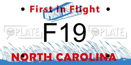 F19 North Carolina License Plate