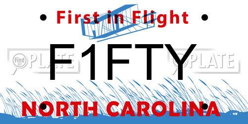 F1FTY North Carolina License Plate