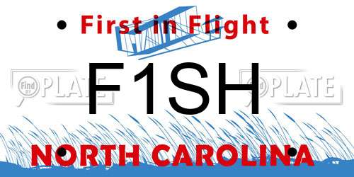 F1SH North Carolina License Plate