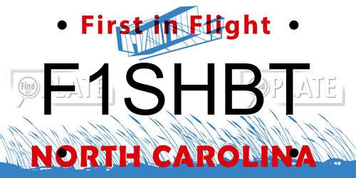 F1SHBT North Carolina License Plate