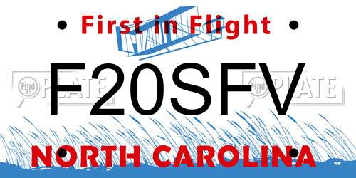 F20SFV North Carolina License Plate