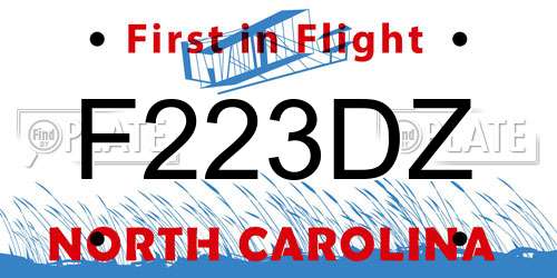 F223DZ North Carolina License Plate