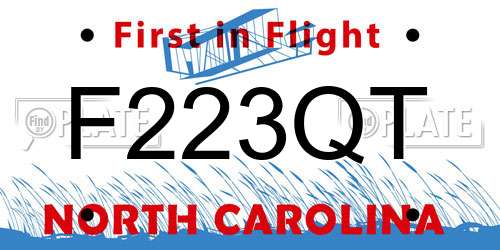 F223QT North Carolina License Plate