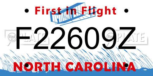 F22609Z North Carolina License Plate