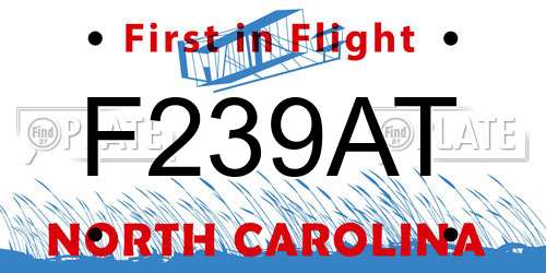 F239AT North Carolina License Plate
