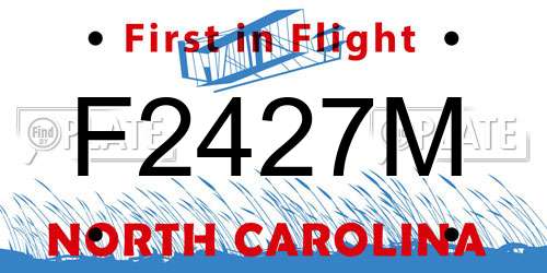 F2427M North Carolina License Plate