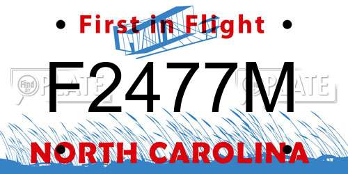 F2477M North Carolina License Plate