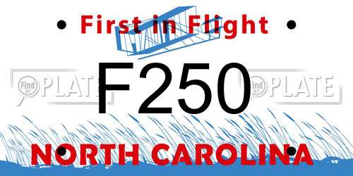 F250 North Carolina License Plate