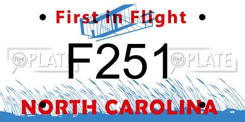F251 North Carolina License Plate