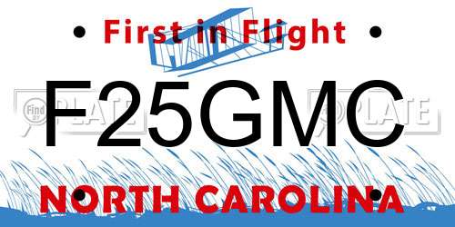 F25GMC North Carolina License Plate