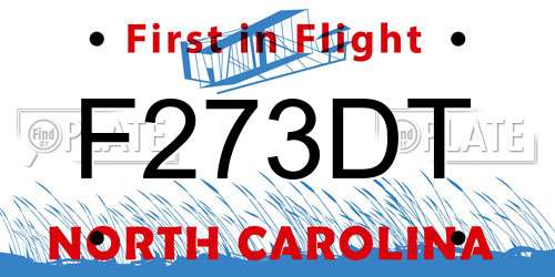 F273DT North Carolina License Plate