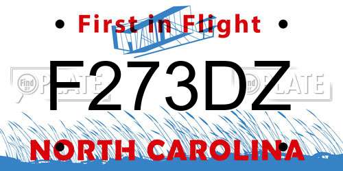 F273DZ North Carolina License Plate