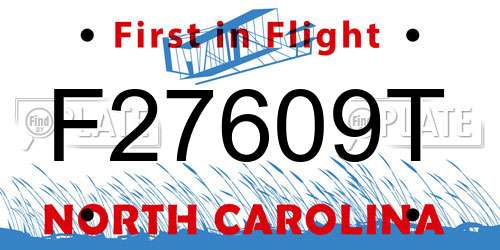 F27609T North Carolina License Plate