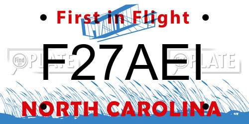F27AEI North Carolina License Plate