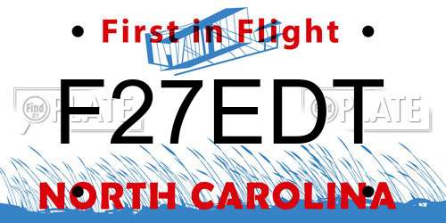 F27EDT North Carolina License Plate