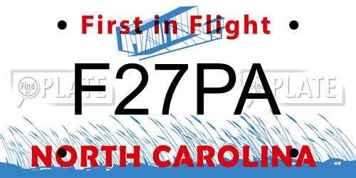 F27PA North Carolina License Plate