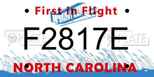 F2817E North Carolina License Plate
