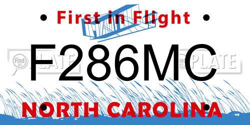 F286MC North Carolina License Plate