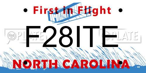 F28ITE North Carolina License Plate