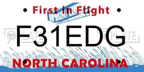 F31EDG North Carolina License Plate
