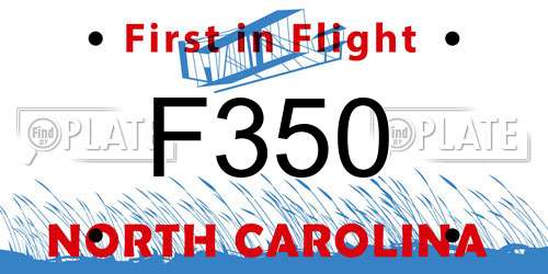 F350 North Carolina License Plate