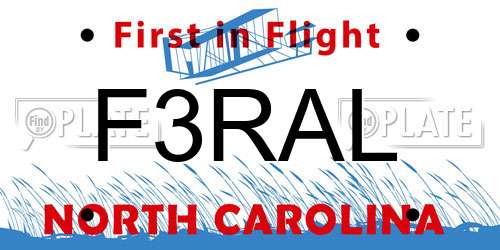 F3RAL North Carolina License Plate