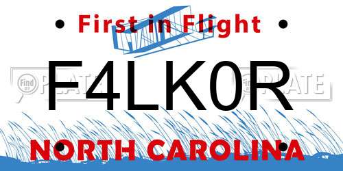 F4LK0R North Carolina License Plate