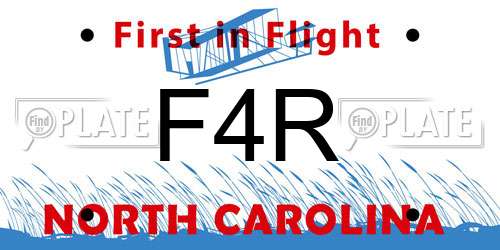 F4R North Carolina License Plate