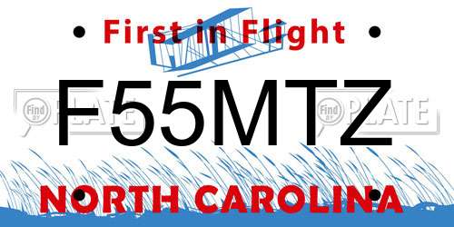 F55MTZ North Carolina License Plate