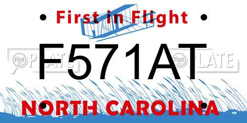 F571AT North Carolina License Plate