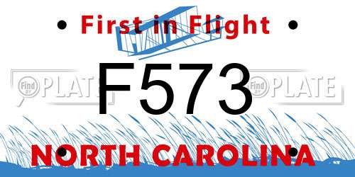 F573 North Carolina License Plate