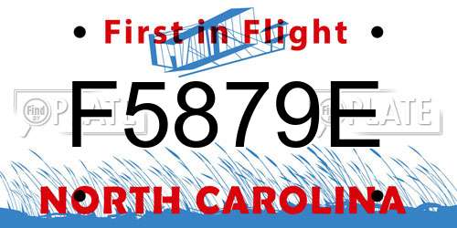 F5879E North Carolina License Plate