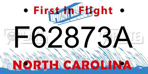 F62873A North Carolina License Plate